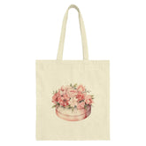 Floral Tote Bag, Watercolor Flowers, Pink Roses, Elegant Tote, Stylish Bag, Gift for Her, Everyday Tote, Shopping Bag, Book Bag - Tawshia